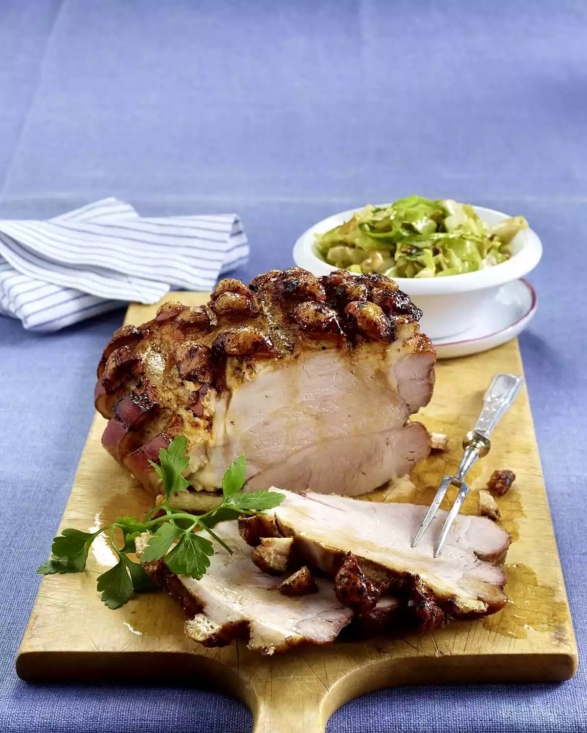 Asian Crusted Roast With Sweet And Sour Pointed Cabbage Recipe