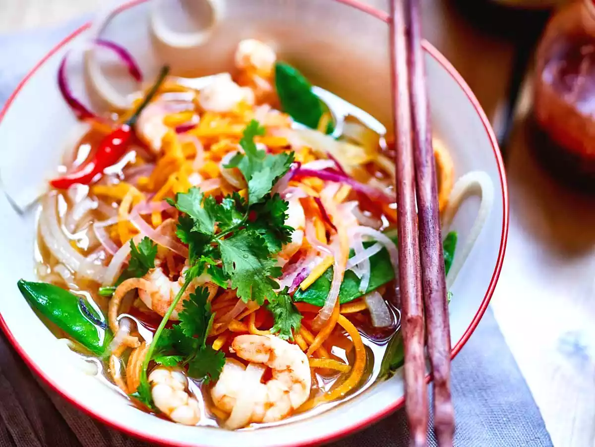 Asian Vegetable Soup With Shrimps Recipe