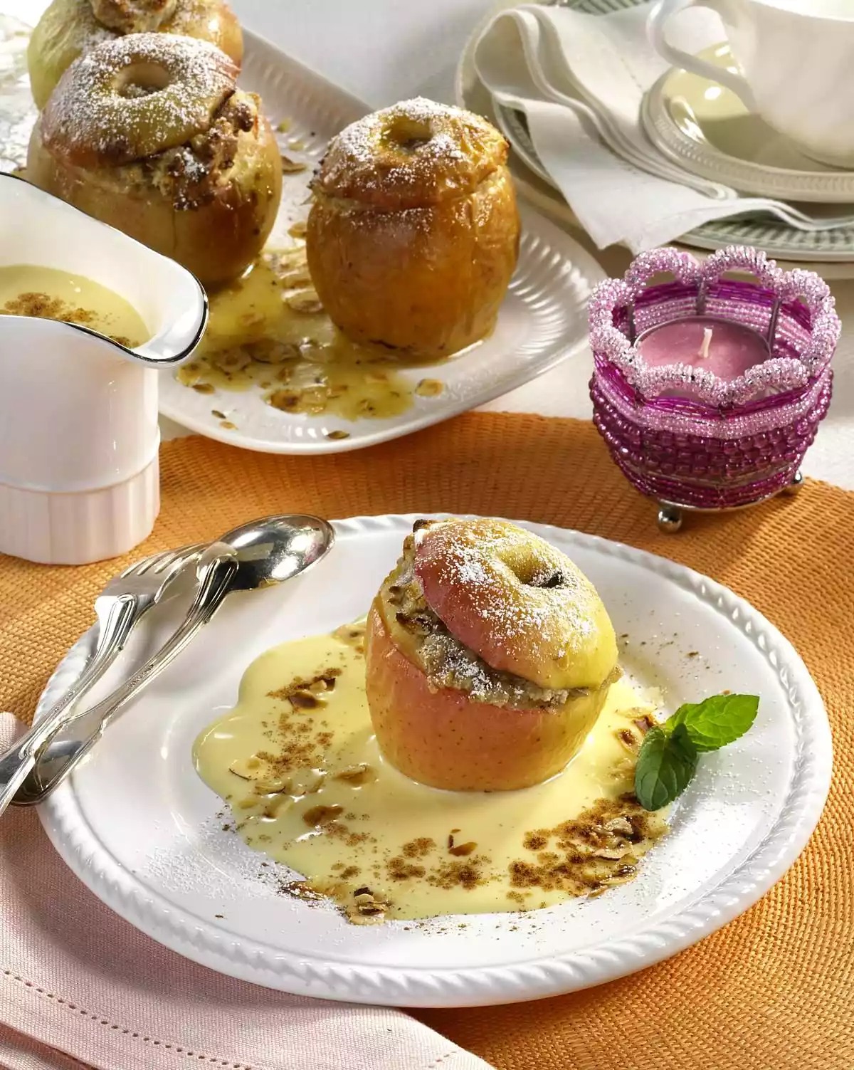 Baked Apple With Marzipan & Vanilla Sauce Recipe