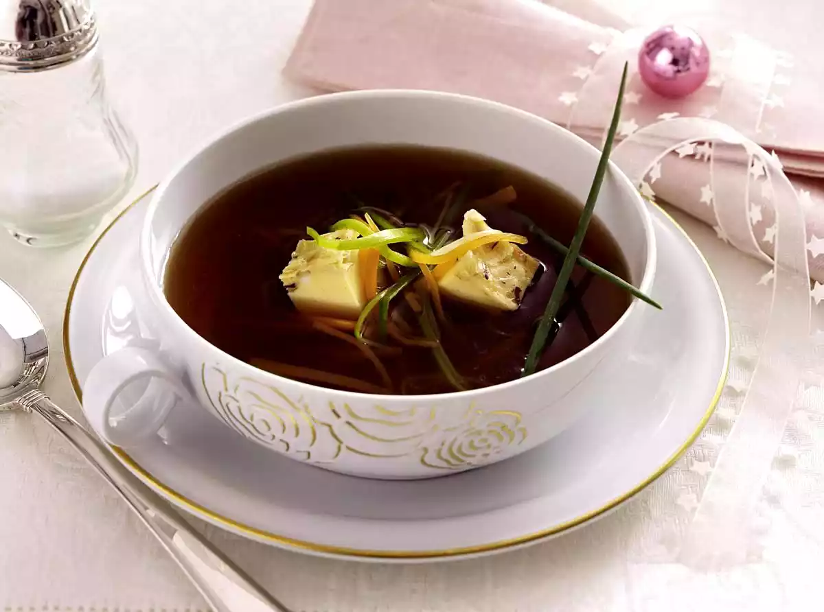 Beef Bouillon With Walnut And Egg Recipe