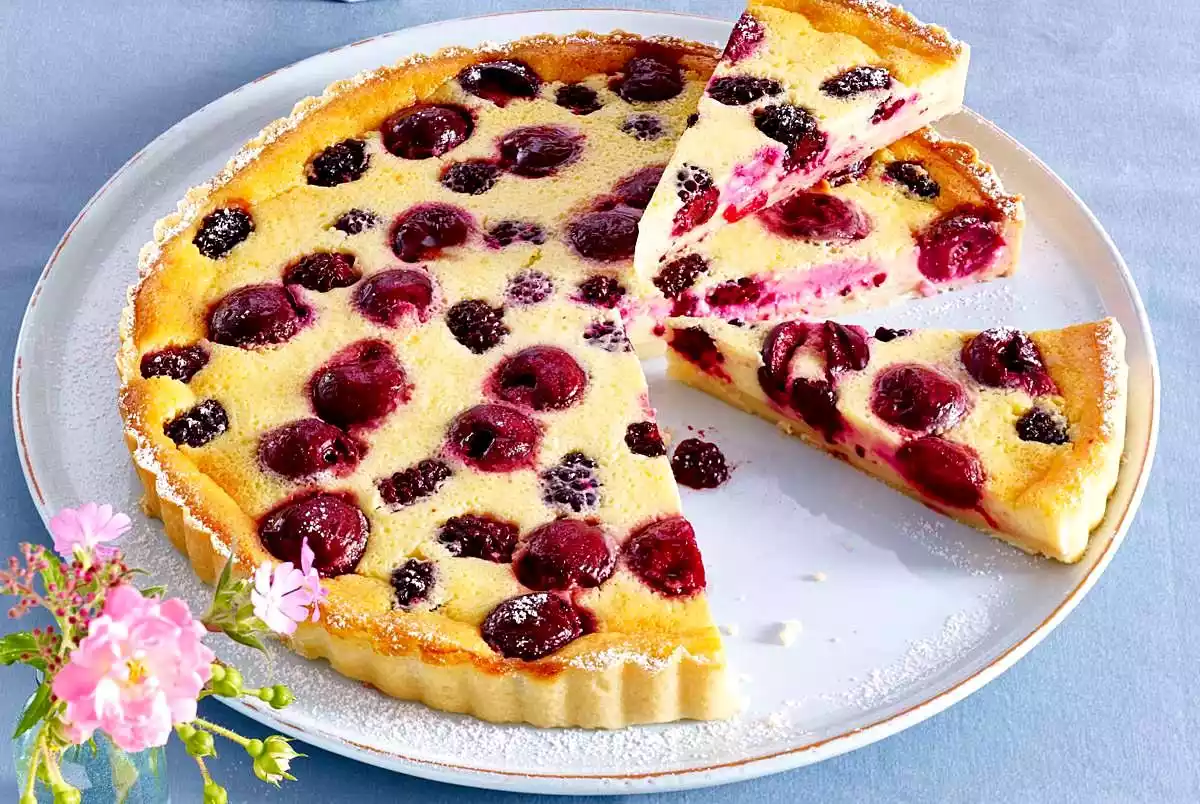 Cherry And Blackberry Pudding Tart Recipe