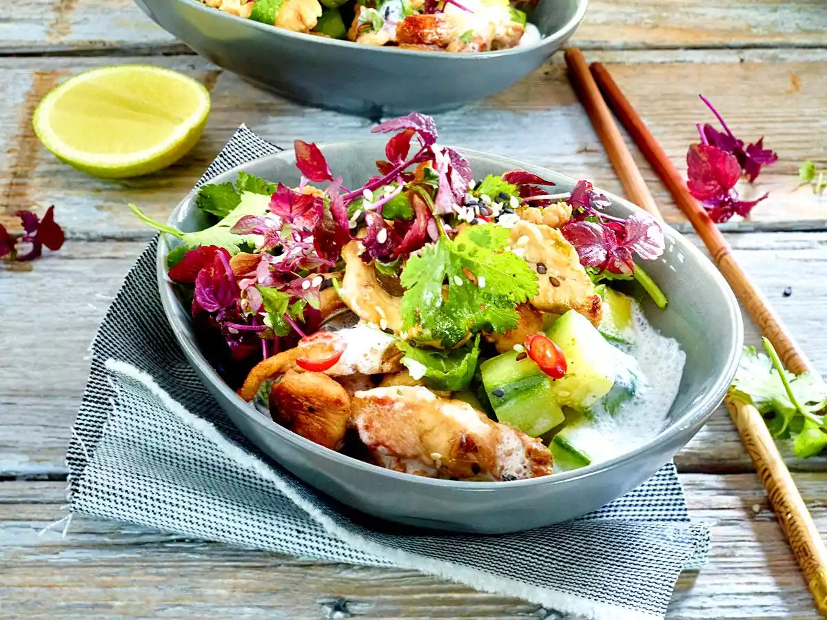 Chicken Salad With Cucumber And Coconut Dressing Recipe
