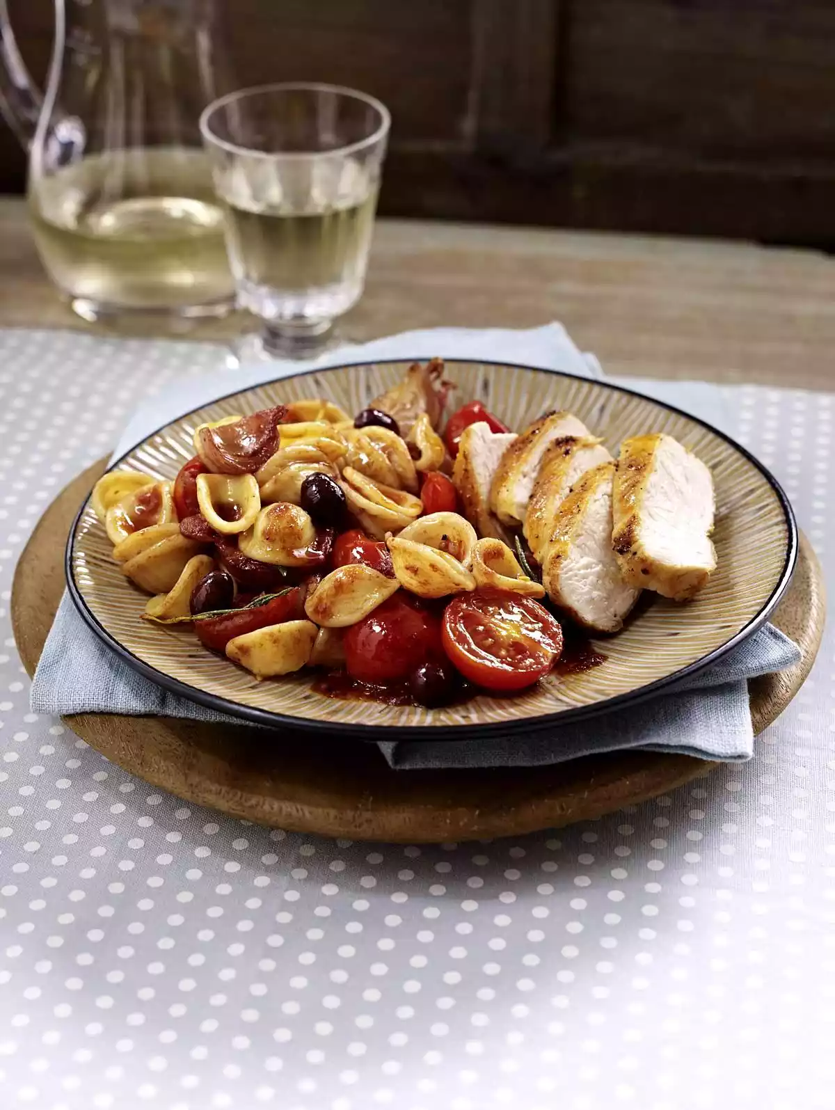 Chicken With Tomato Orecchiette Recipe