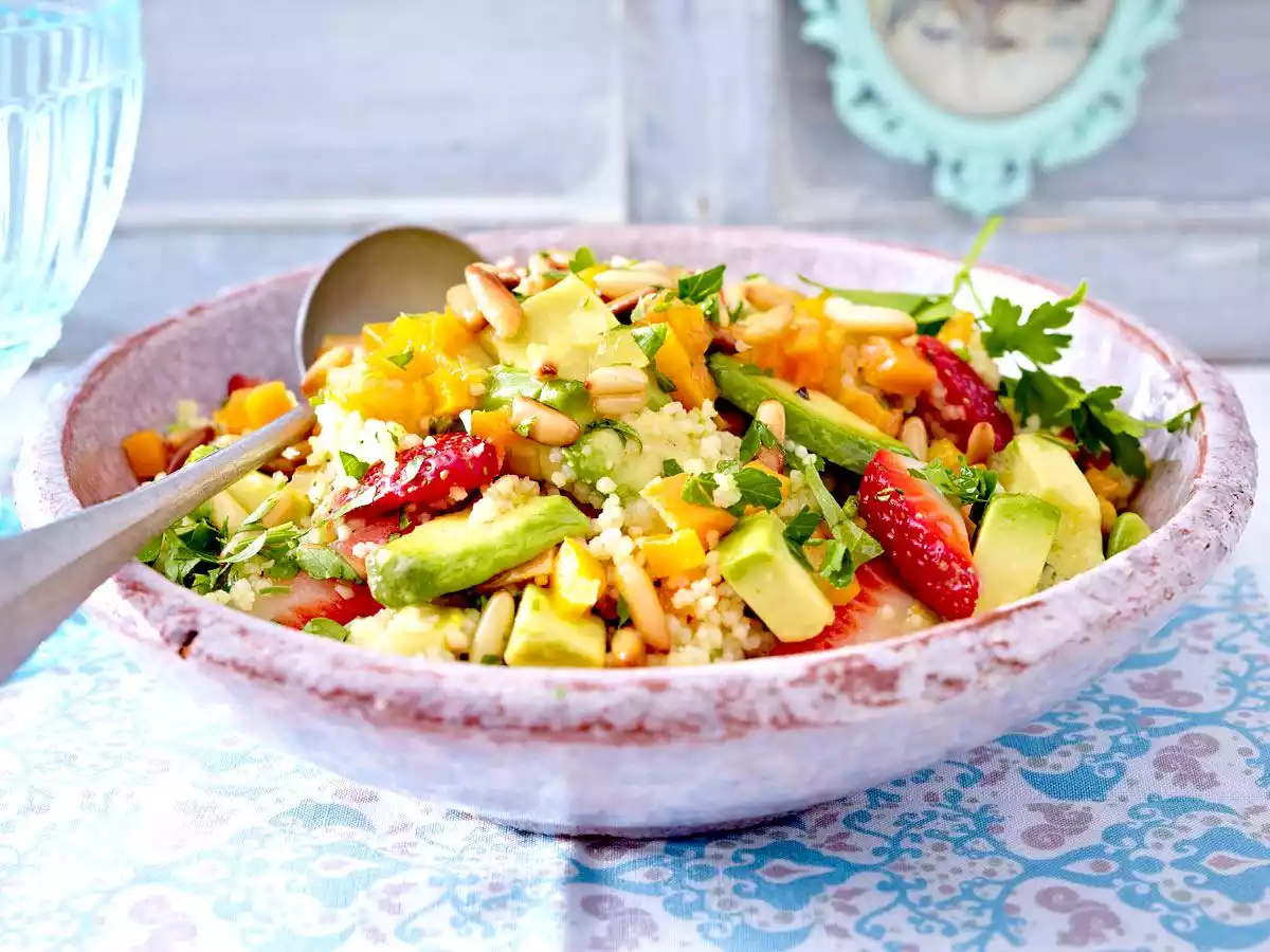 Couscous Salad With Avocado And Strawberries Recipe