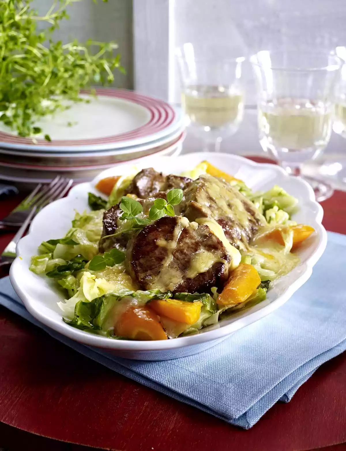 Filet Au Gratin On Winter Vegetables Recipe