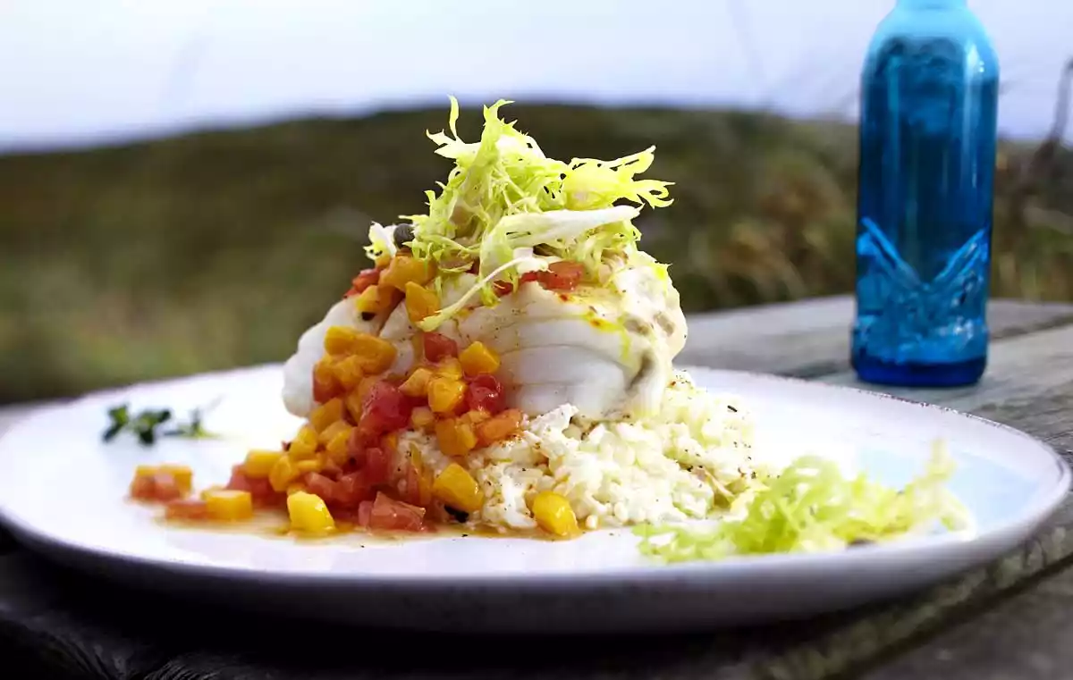 Filet Of Cod With Mango Salsa And Creamy Spiced Rice Recipe