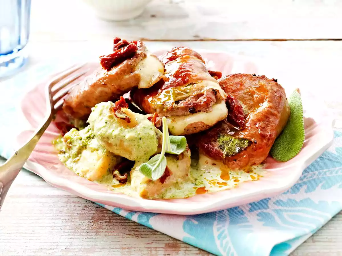 Filet Saltimbocca With Mozzarella And Tomato Dumplings Recipe