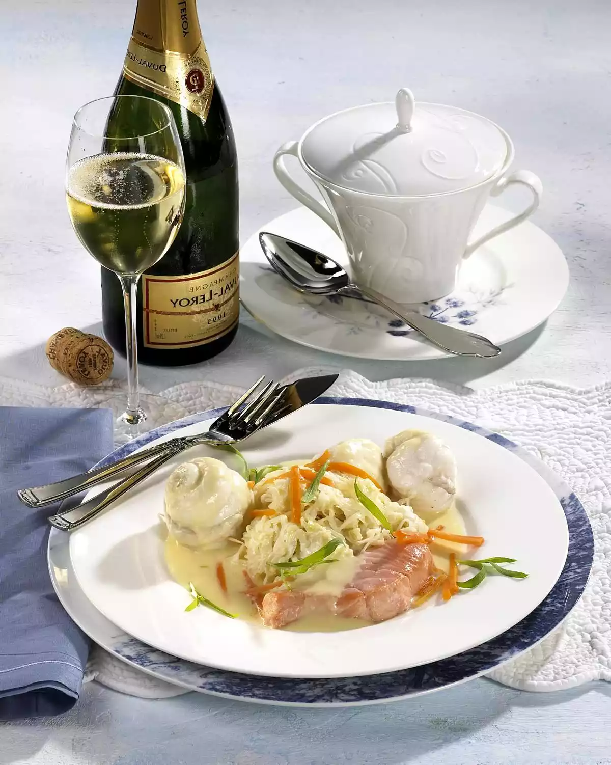 Fried Noble Fish On Champagne Cabbage Recipe
