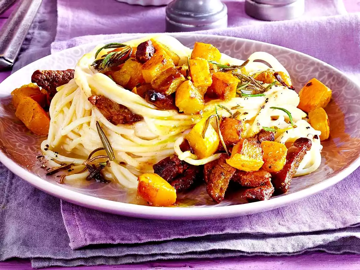 Fried Pumpkin On Spaghetti Recipe