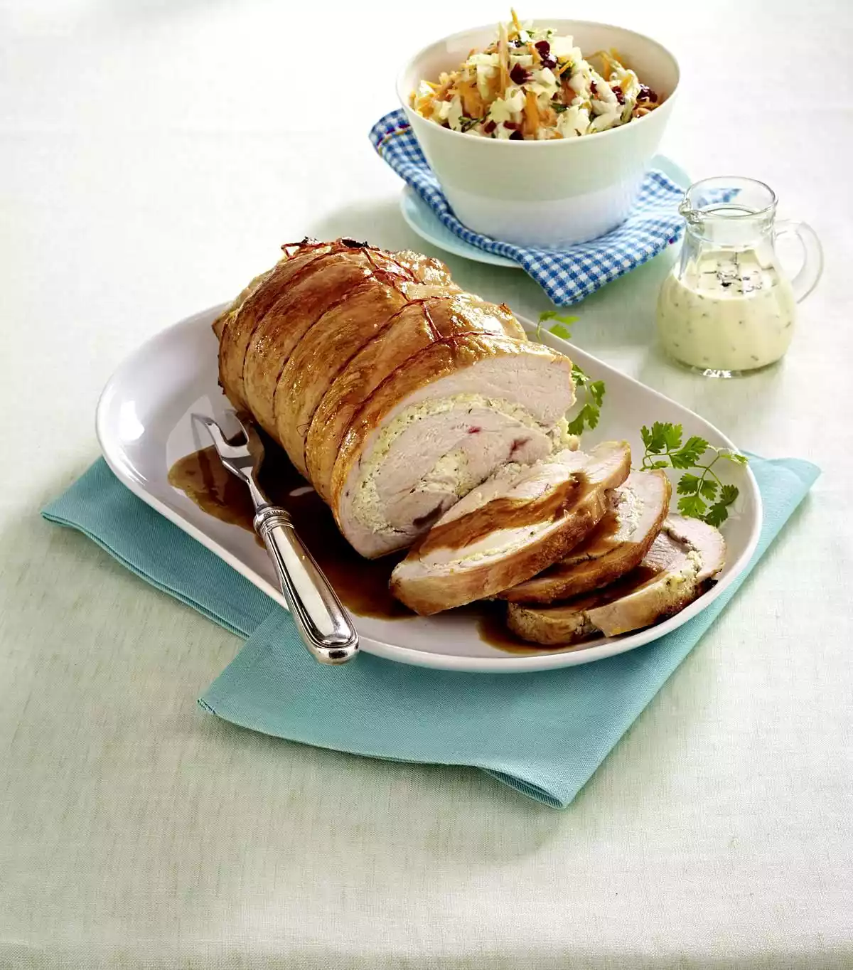 Glazed Turkey Breast With Salad Recipe