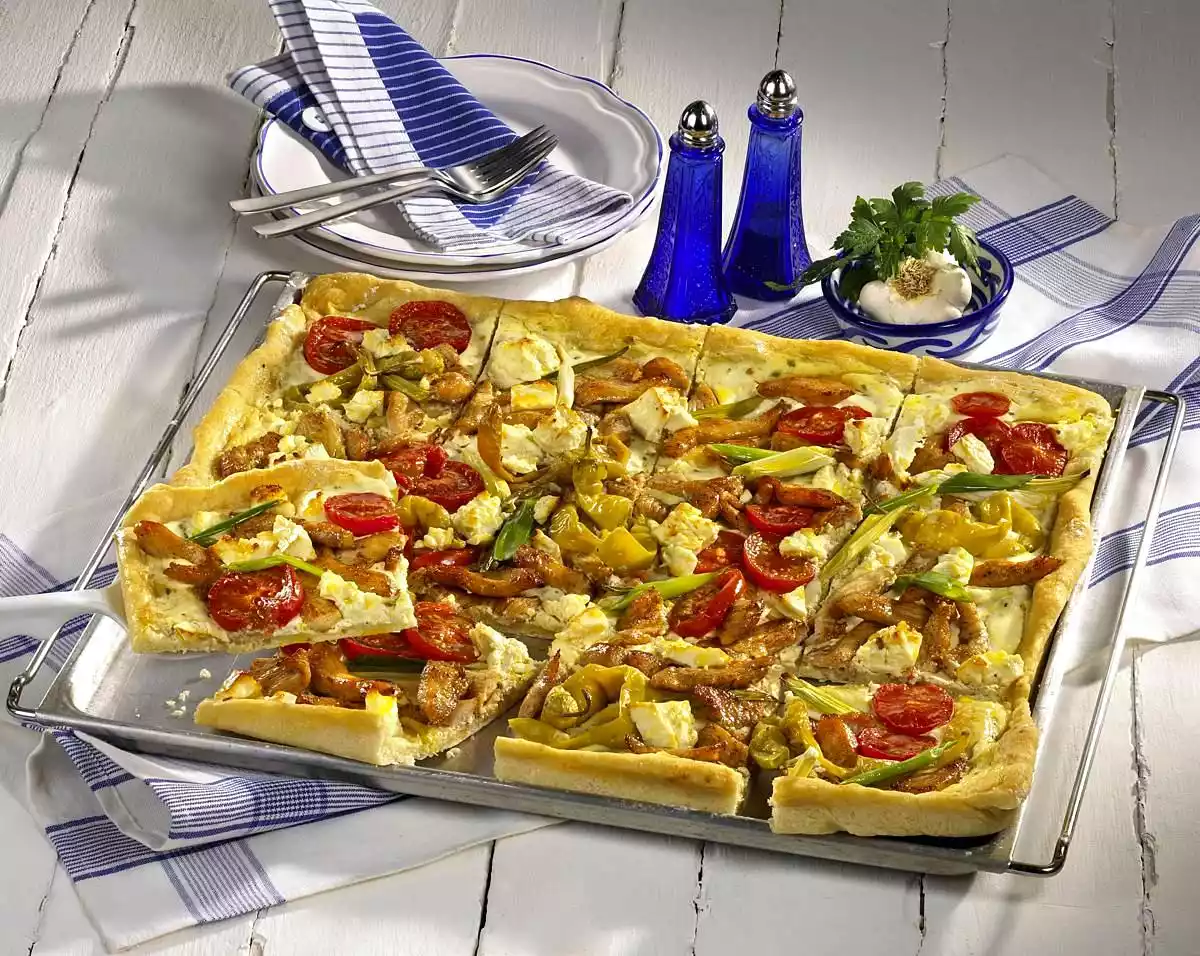 Gyrospizza With Feta Cheese Recipe