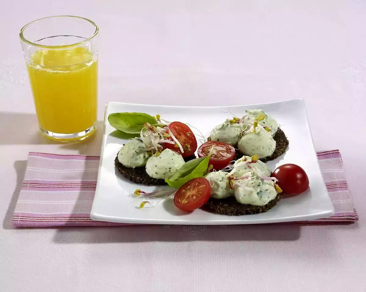 Herb Quark With Sprouts On Pumpernickel Recipe
