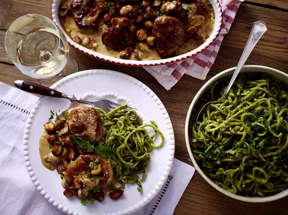 Herb Spaetzle With Pork Fillet Medallions Recipe