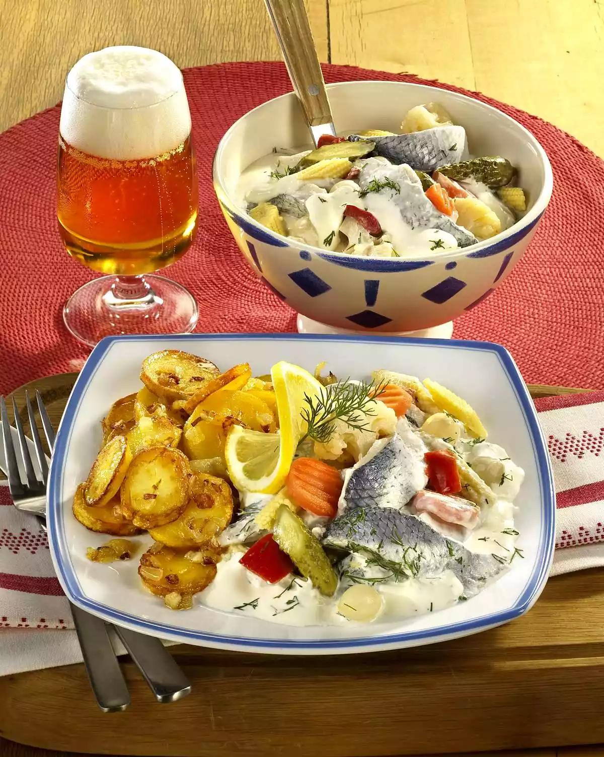 Herring In Cream Tip With Fried Potatoes Recipe