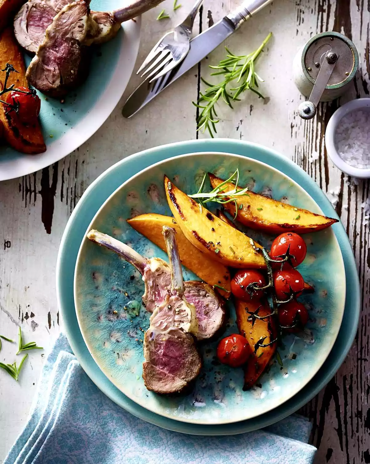 Lamb Chops With Sweet Potatoes And Cherry Tomatoes Recipe