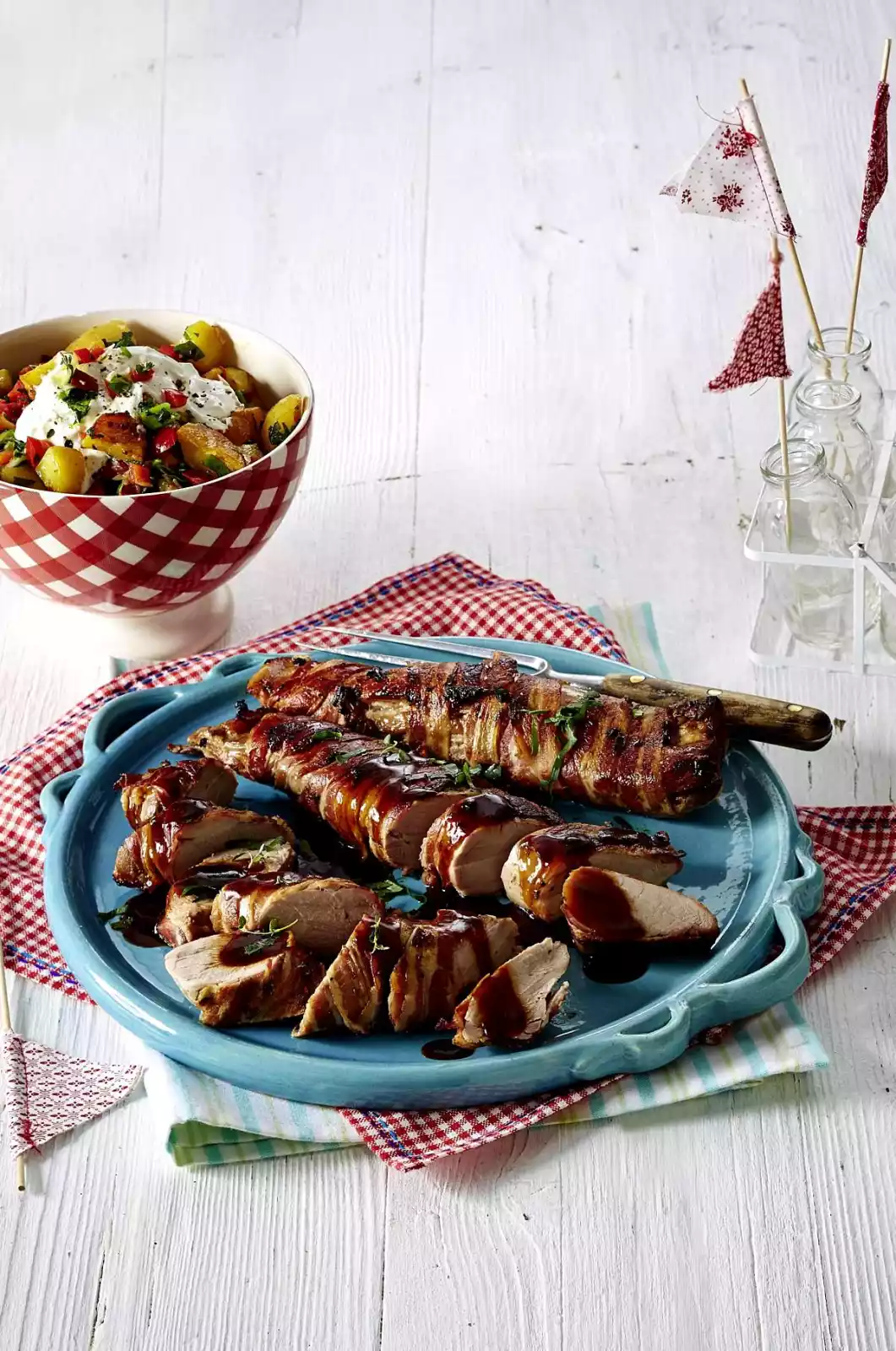 Marinated Bacon Filets With Potato Salad Recipe