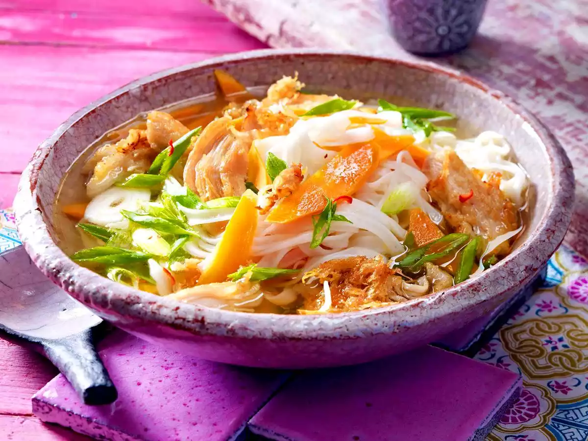 Noodle Soup With Roasted Chicken Recipe