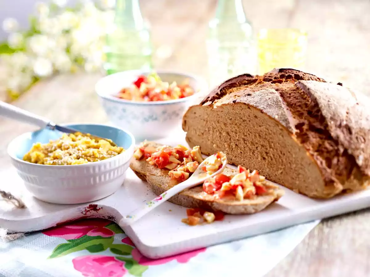 Onion Bread With Two Different Dips Recipe