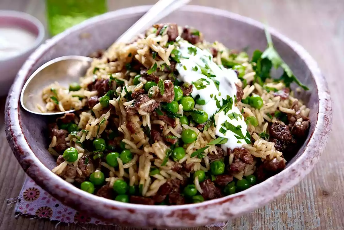 Pea Rice With Beefsteak Recipe