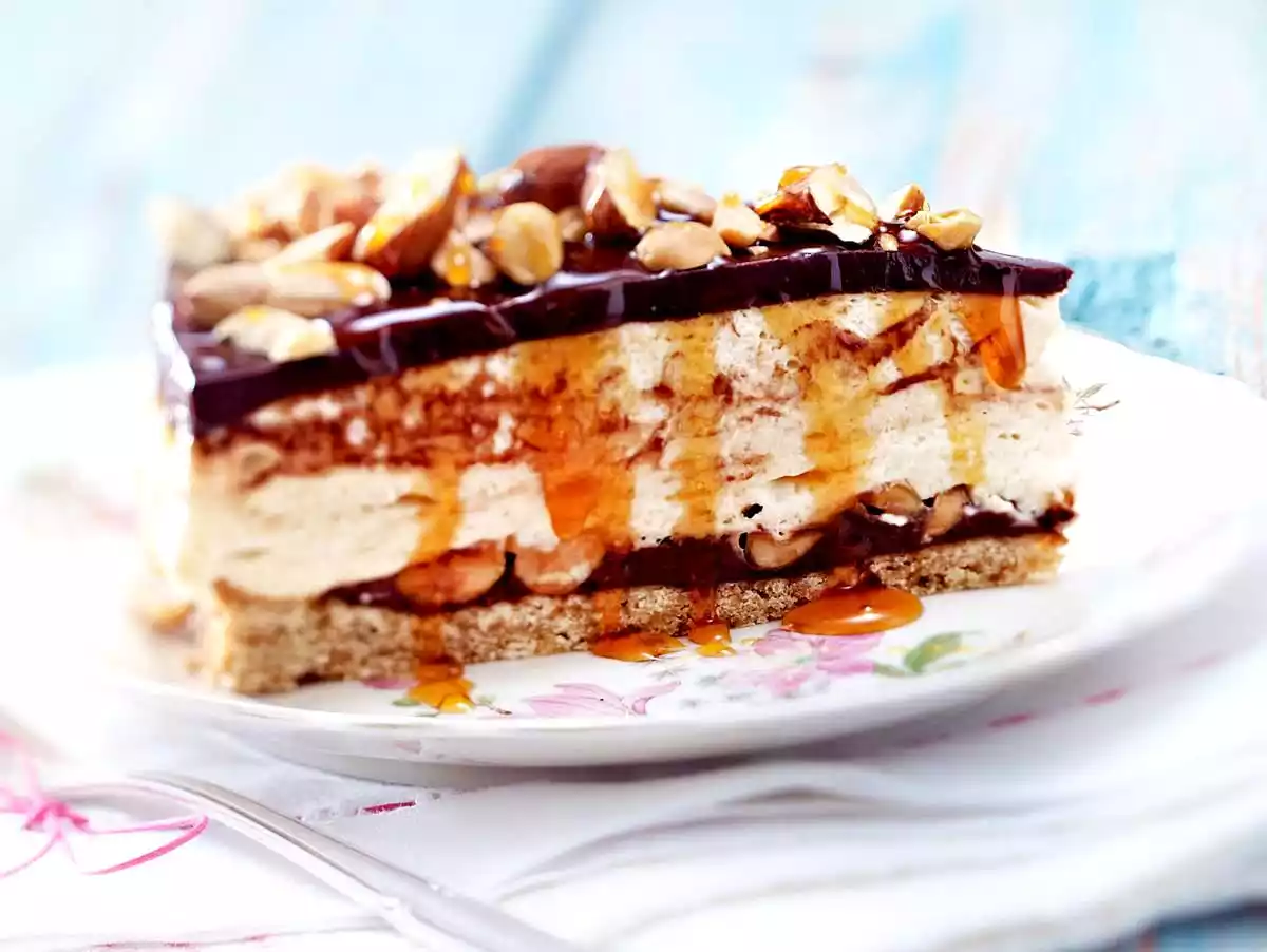 Peanut Cream Cheesecake With Chocolate And Caramel Recipe