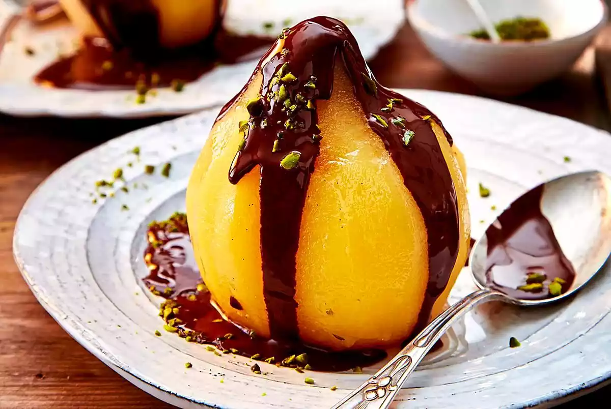 Poached Quinces With Chocolate Sauce Recipe