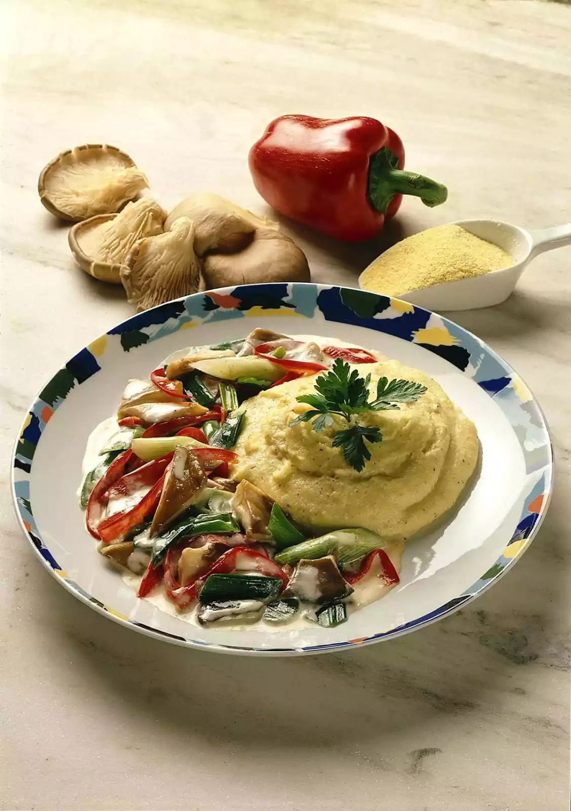 Polenta With Mushroom Vegetables Recipe