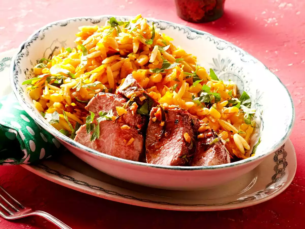 Pumpkin And Noodle Salad With Lamb Salmon Recipe