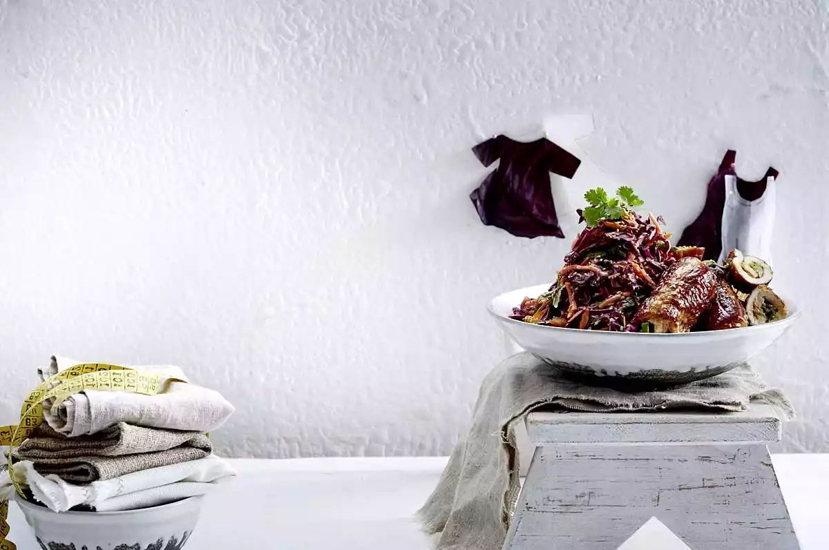Red Cabbage Coleslaw With Minute Steak Rolls Recipe