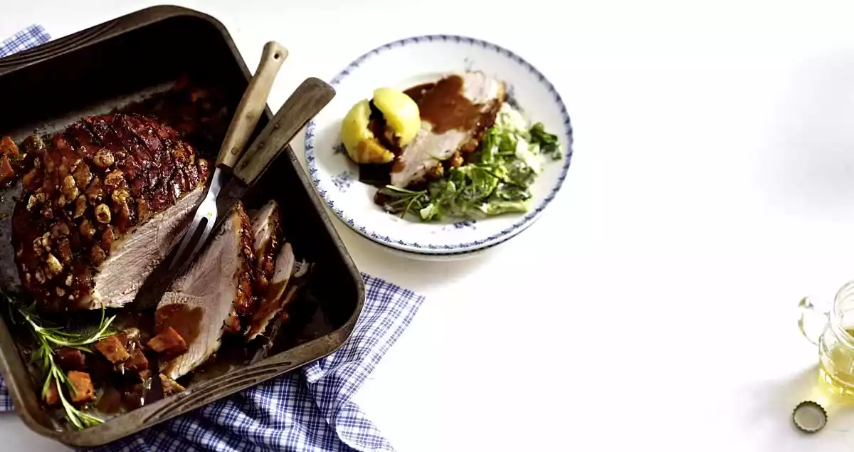 Roast Pork Crust With Dumplings And Savoy Cabbage Recipe