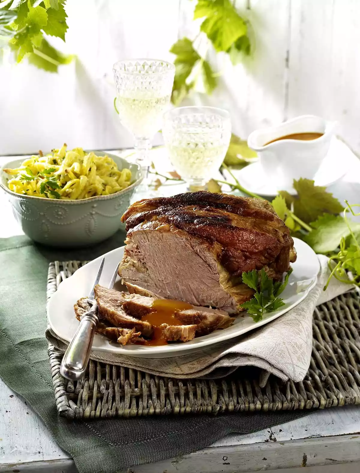 Roast Pork In White Wine With Herb-cheese Spaetzle Recipe