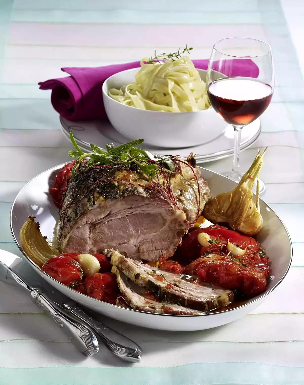 Roast Pork With Braised Tomatoes Recipe