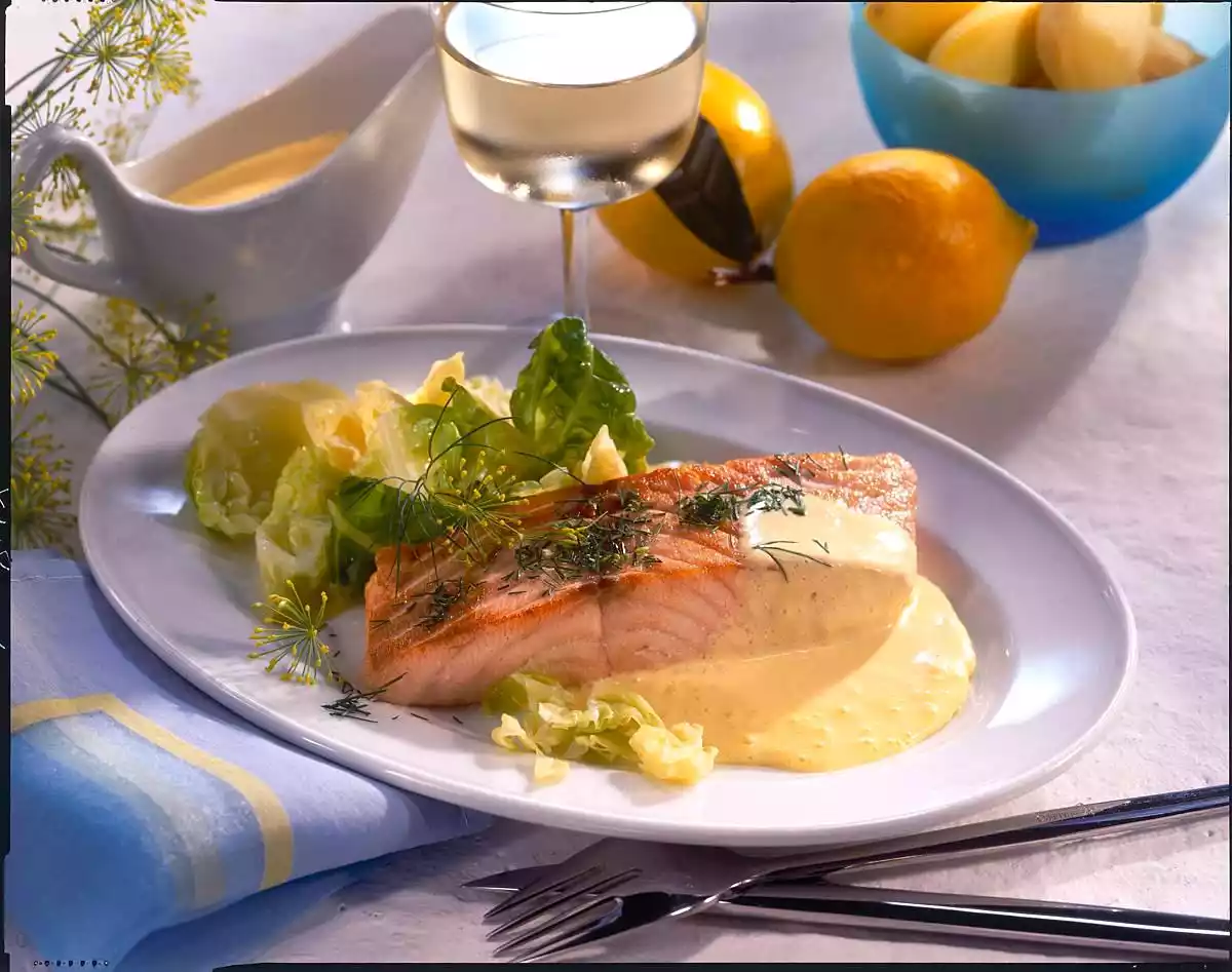 Roasted Salmon Slices With Hollandaise Recipe