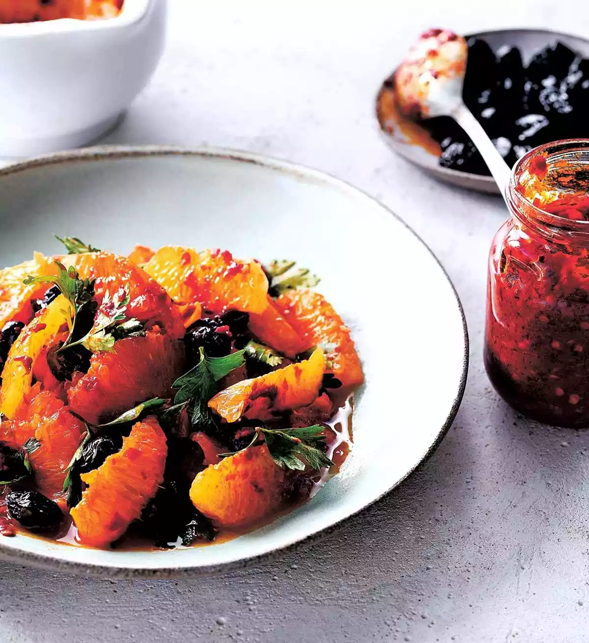 Salad with oranges and black olives