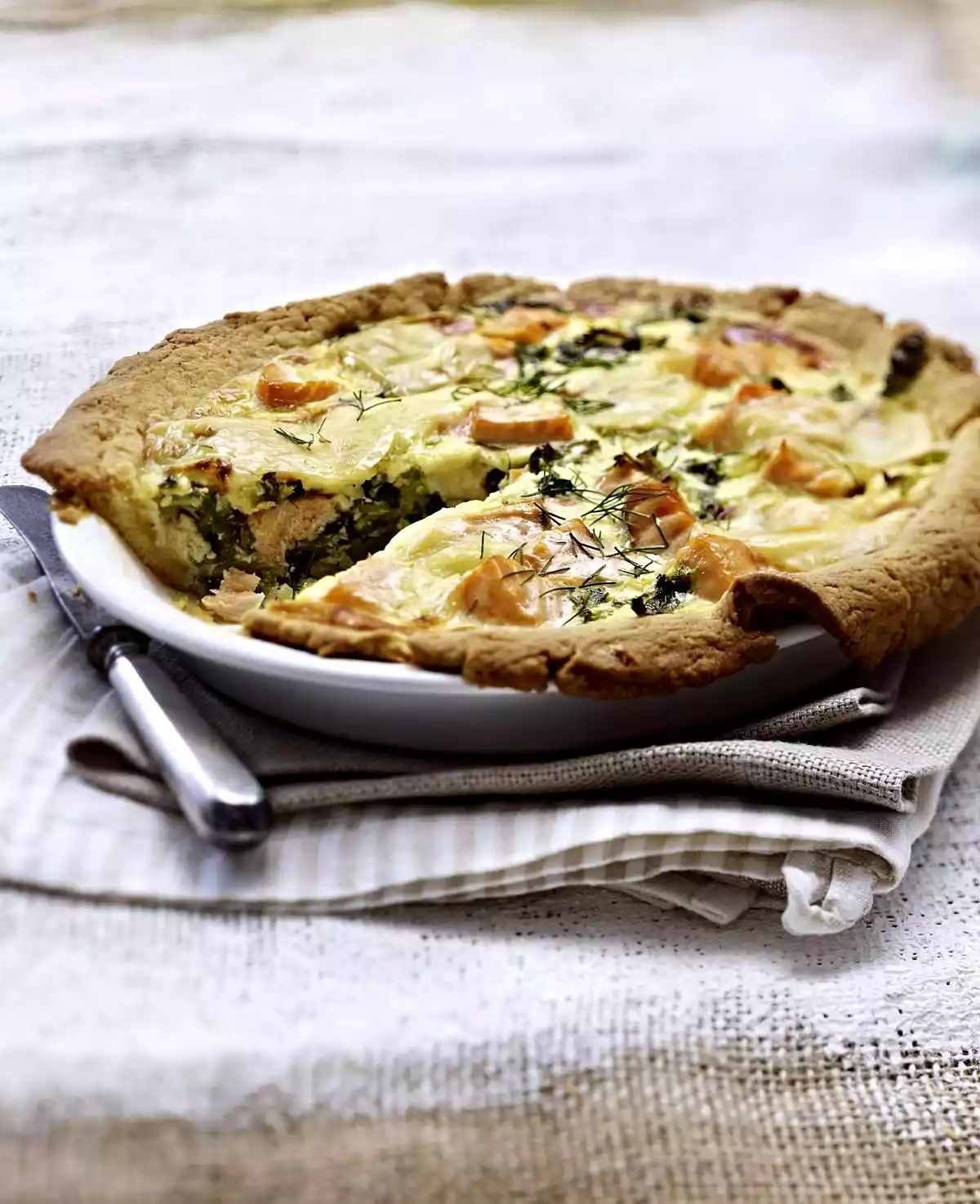 Salmon And Herbs Quiche Recipe