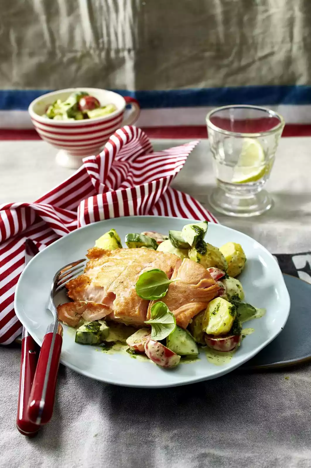 Salmon Filet With Potato Salad Recipe