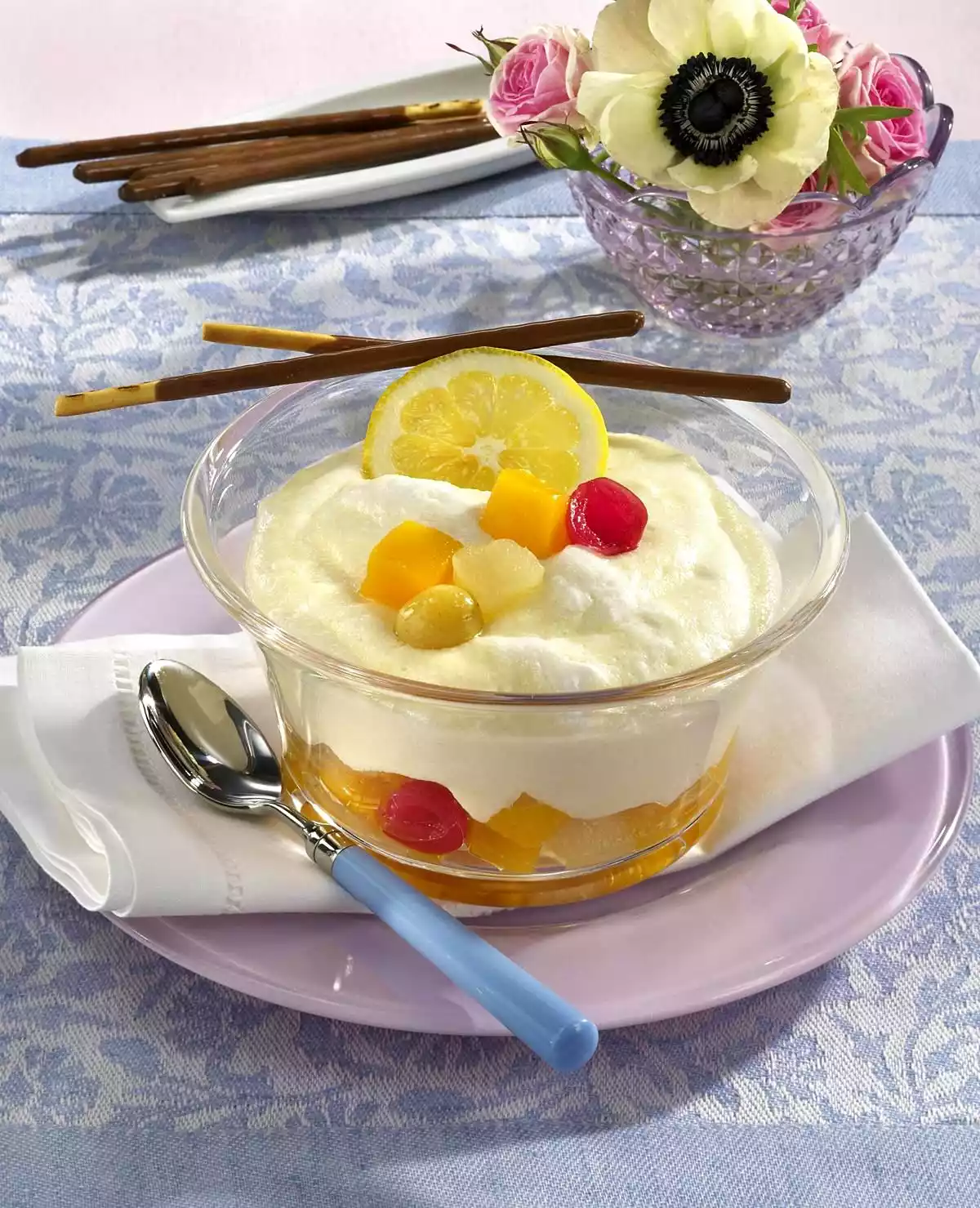 Semolina Pudding With Cocktail Fruits Recipe