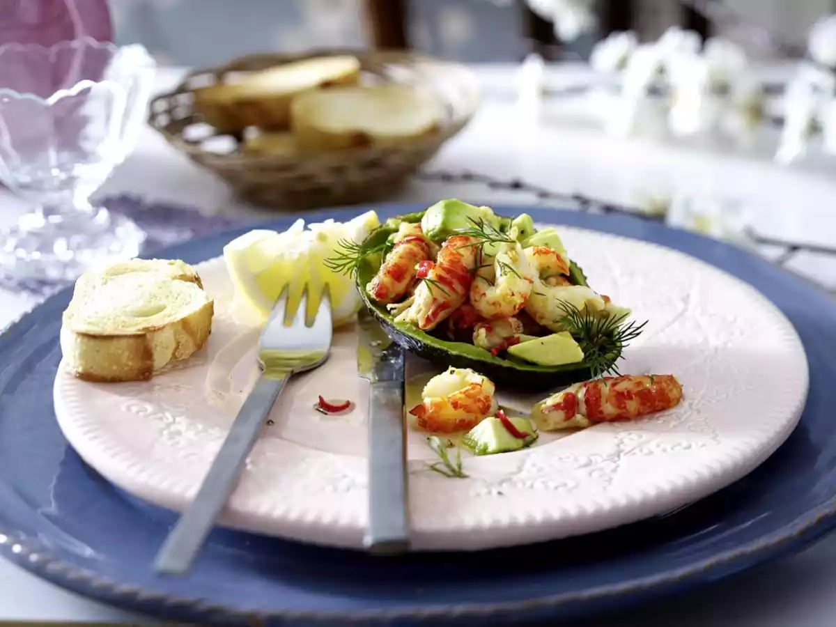 Stuffed Avocado With Crayfish Chili Salad Recipe