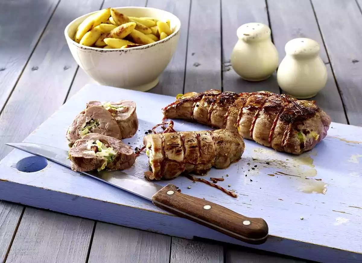 Stuffed Pork Loin With Riesling Sauce Recipe