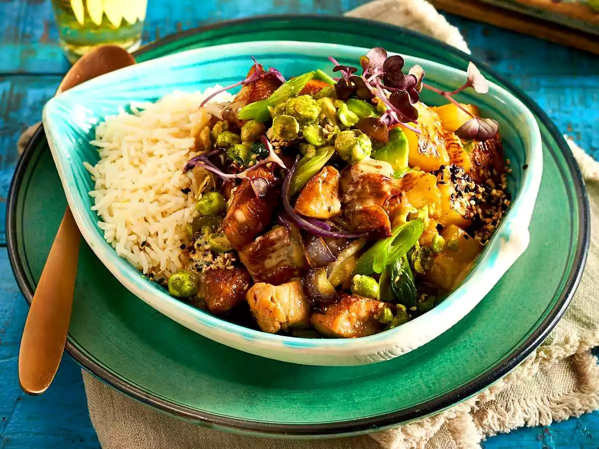 Sweet-Hot Rice Bowl "Hawaii" Recipe