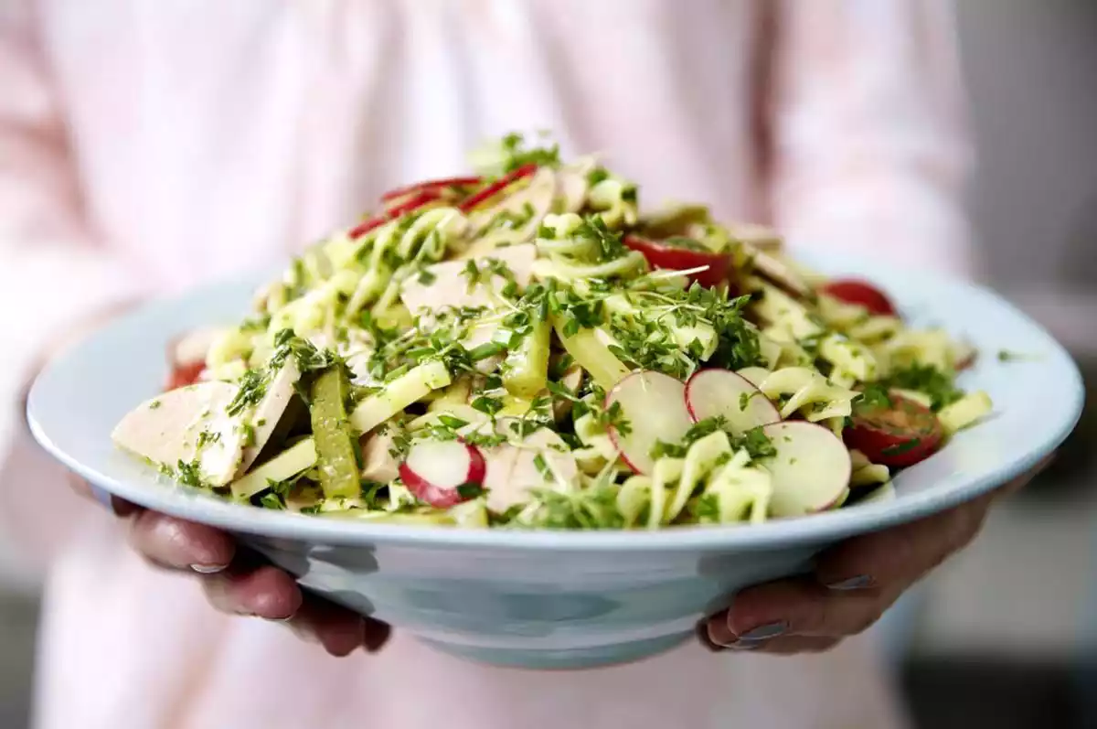 Swiss Sausage Salad With Fussili Recipe