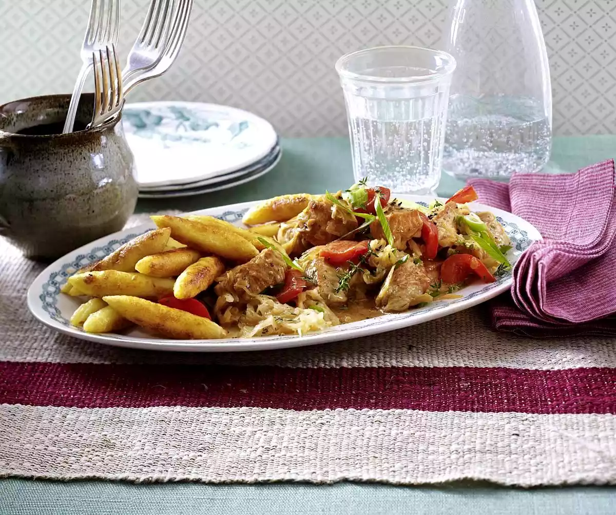 Szeged Goulash With Potato Noodles Recipe