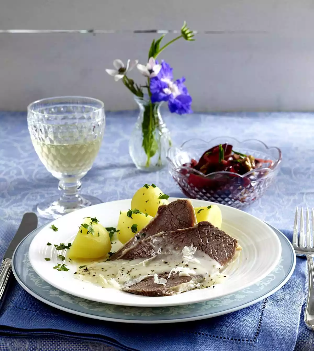 Tafelspitz With Horseradish Sauce And Beetroot Salad With Chive Vinaigrette Recipe