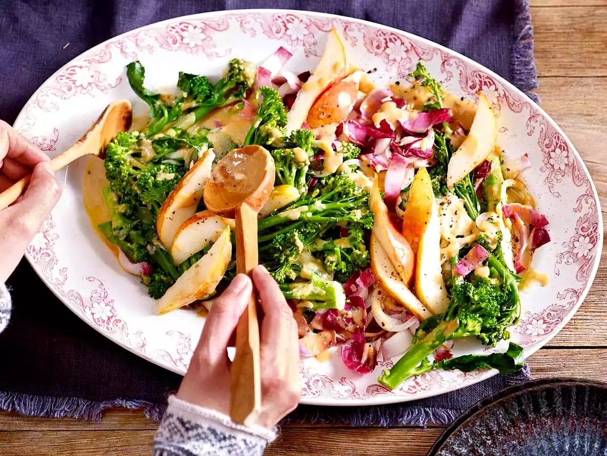 Trio Of Broccolini, Chicory And Pear Recipe