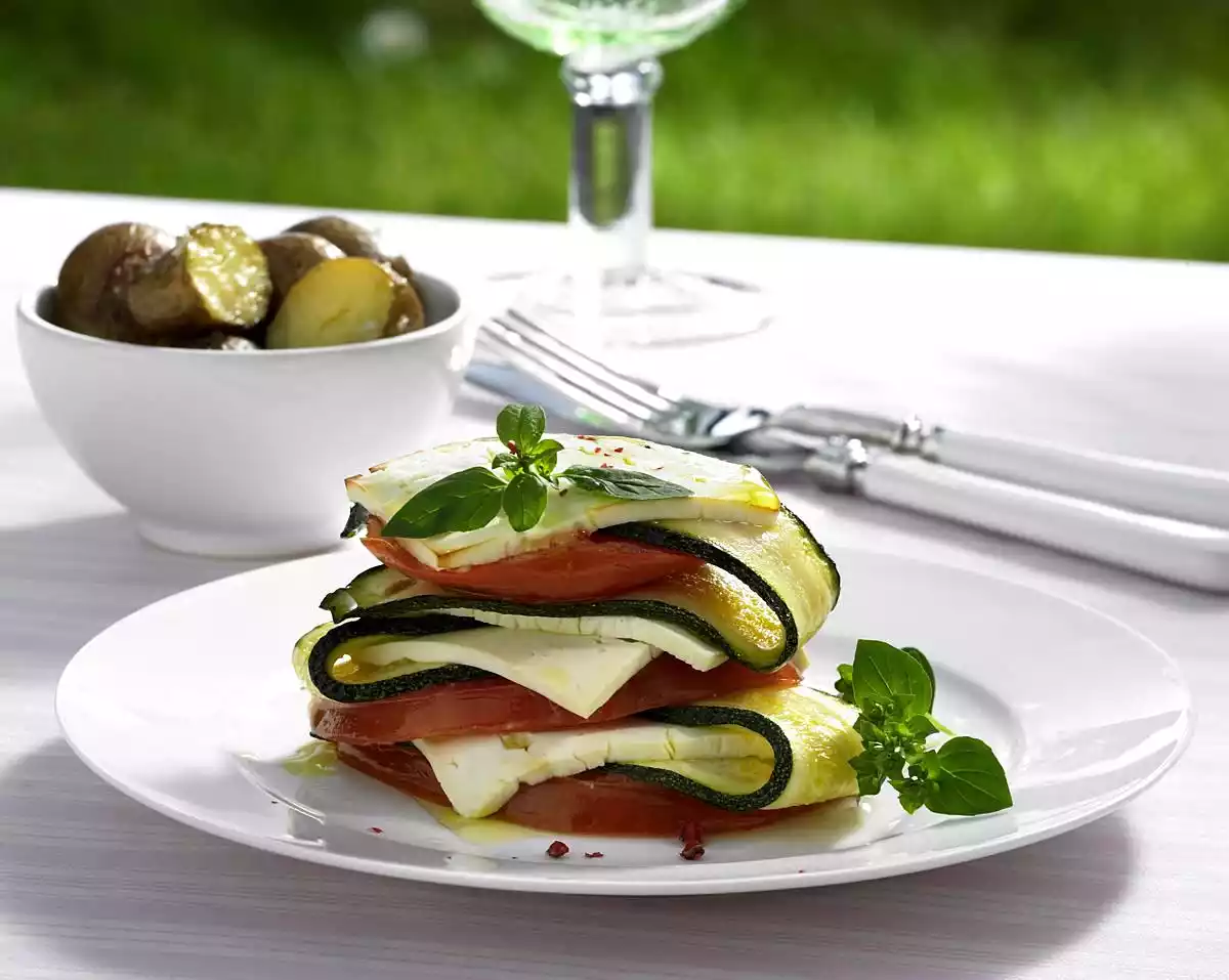 Vegetable And Cheese Tower Recipe