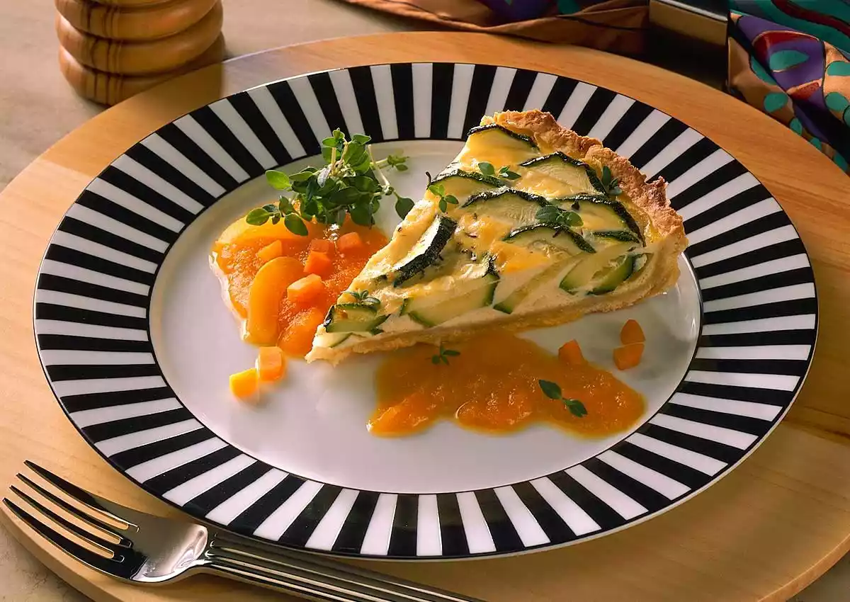 Zucchini Quiche With Carrot-apricot Sauce Recipe